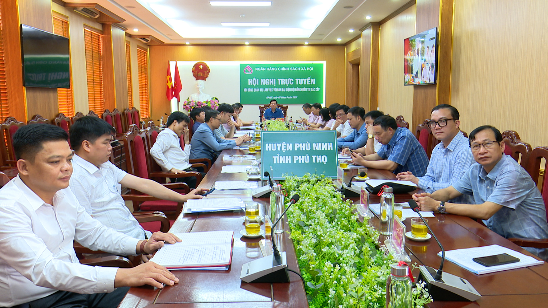 Huyện Phù Ninh tham dự Hội nghị trực tuyến với Hội đồng quản trị Ngân hàng chính sách xã hội