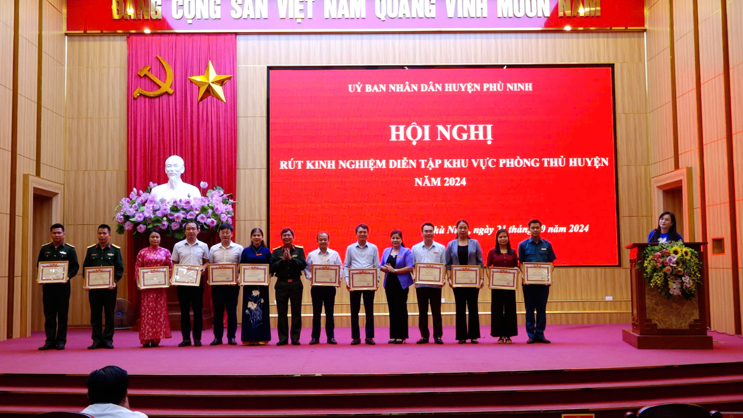 Hội nghị rút kinh nghiệm diễn tập khu vực phòng thủ huyện năm 2024